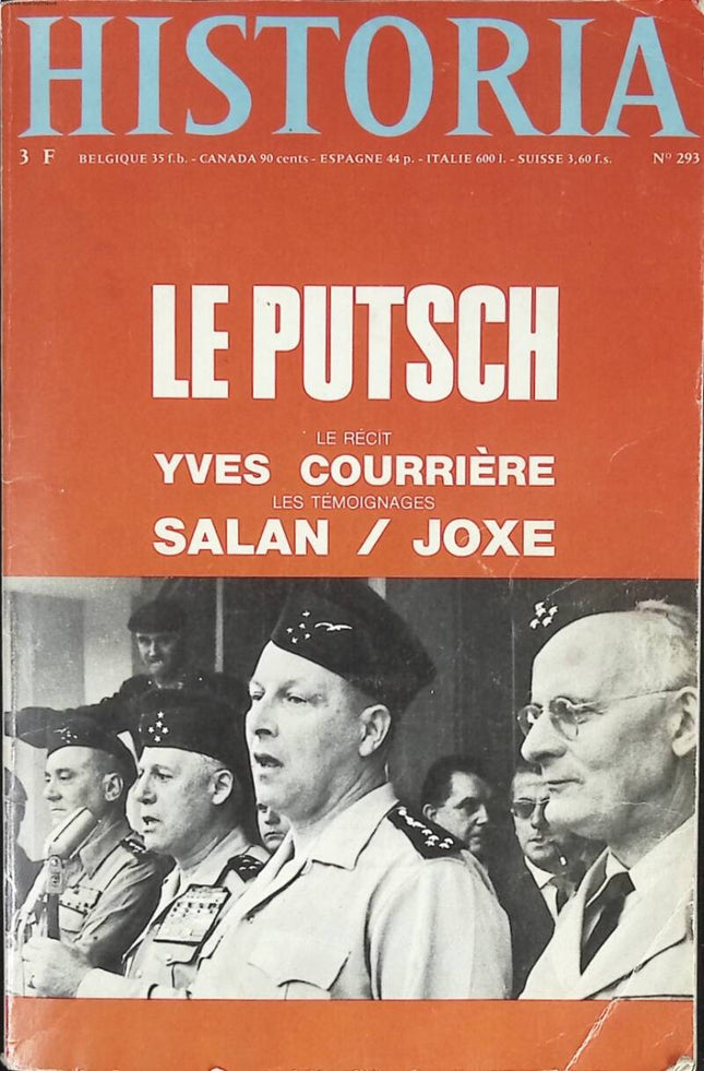 Historia N° 293 Le Putsch - Yves Courrière - 1971 - livre