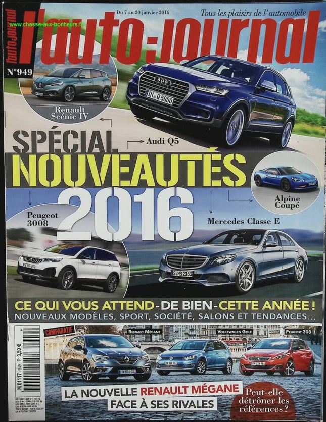Spécial nouveautés 2016 - L'auto journal - n° 949 - 2016 - revue magazine - voiture