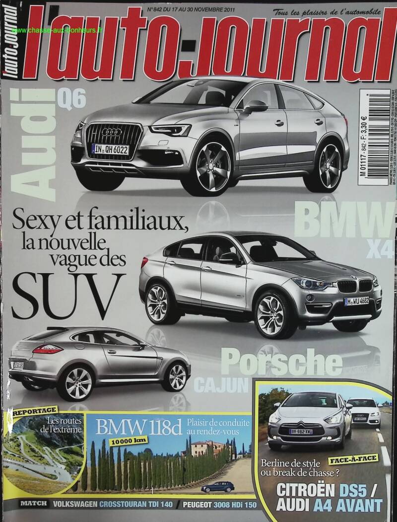 Audi Q6 BMW X4 - L'auto journal - n° 842 - 2011 - magazine review - car