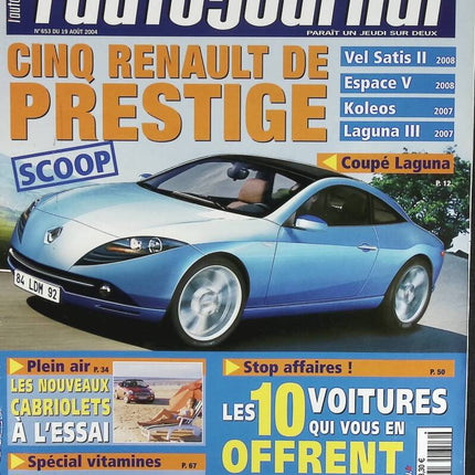 Cinq Renault de prestige - L'auto journal - n° 653 - 2004 - revue magazine - voiture