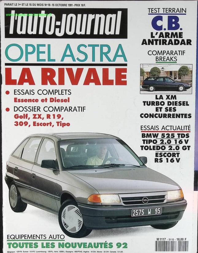 Opel Astra - L'auto journal - n° 18 - 1991 - revue magazine - voiture