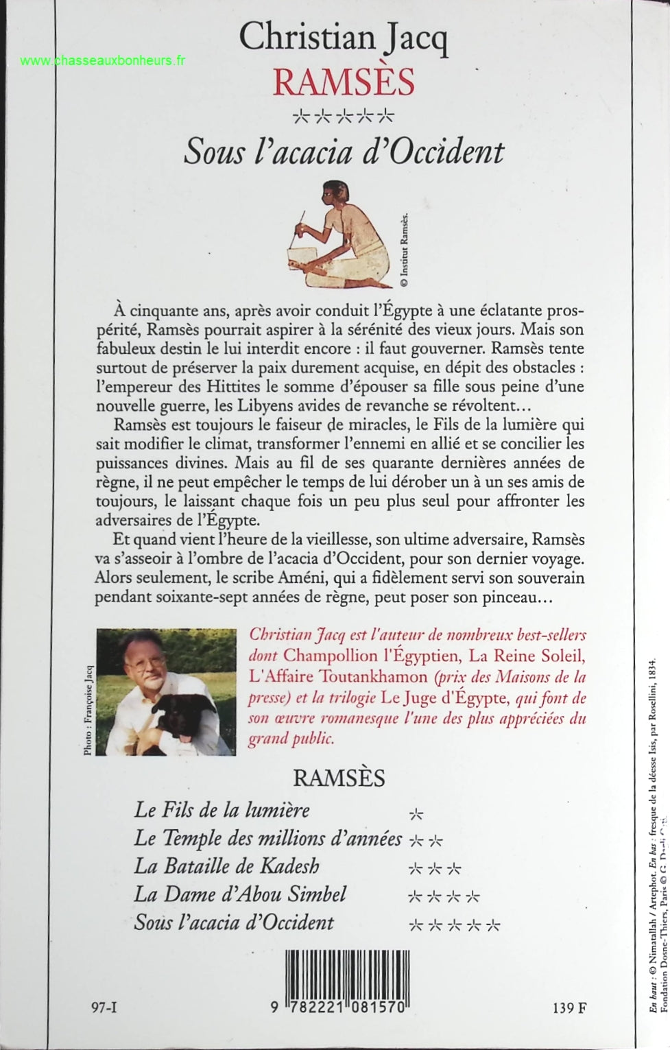 Sous l'acacia d'Occident tome 5  Ramsès - Christian Jacq - livre