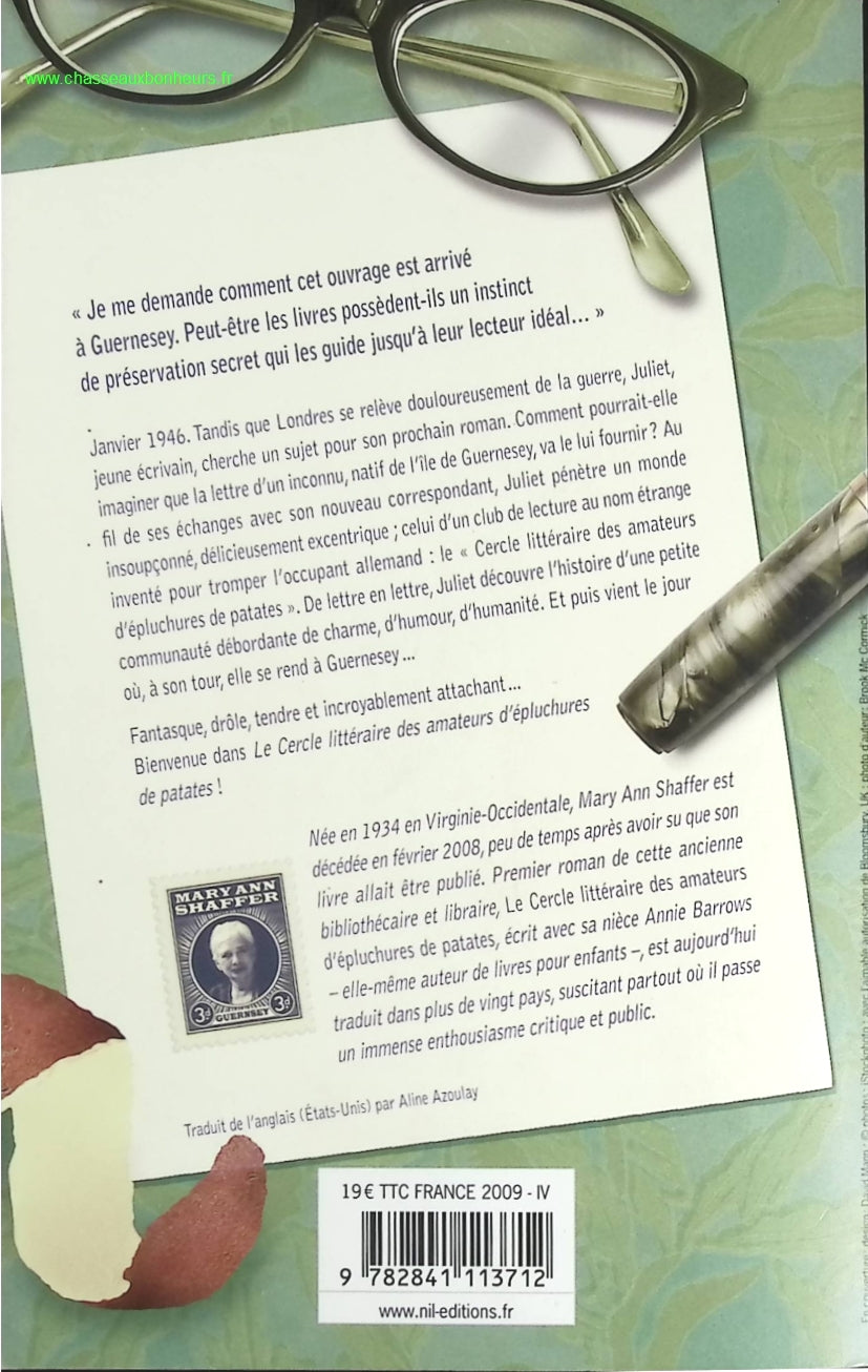 Le Cercle littéraire des amateurs d'épluchures de patates - Mary Ann Shaffer - livre
