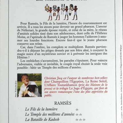 Le Temple des millions d'années tome 2 Ramsès - Christian Jacq - livre