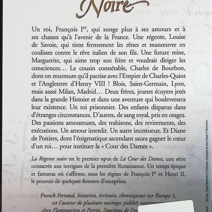 La cour des dames - Tome 1 - La régente noire - Franck Ferrand - livre