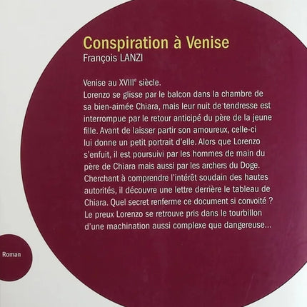 Conspiration à Venise - François Lanzi - livre