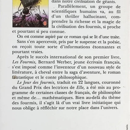 Le jour des fourmis - Bernard Werber - Livre