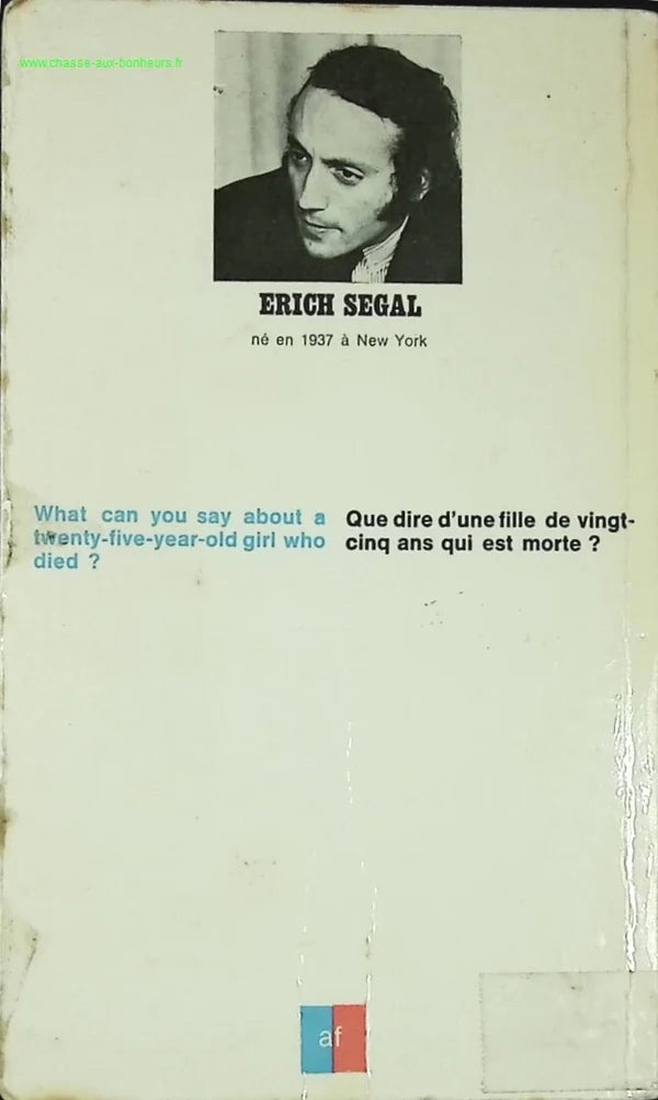 Love Story - Erich Segal - English/French bilingual book