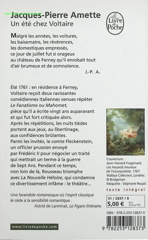 A Summer with Voltaire - Jacques-Pierre Amette - book