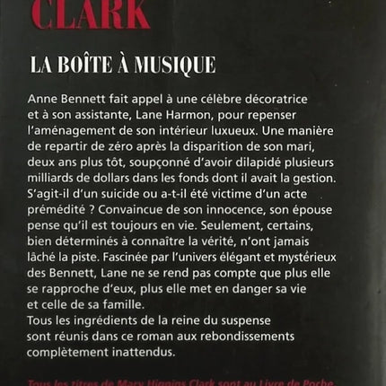 La Boîte à musique - Mary Higgins Clark - livre
