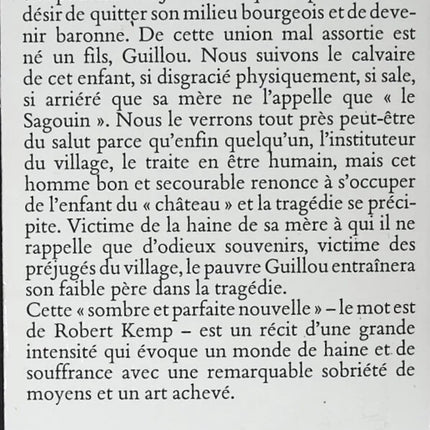 Le Sagouin - François Mauriac - livre