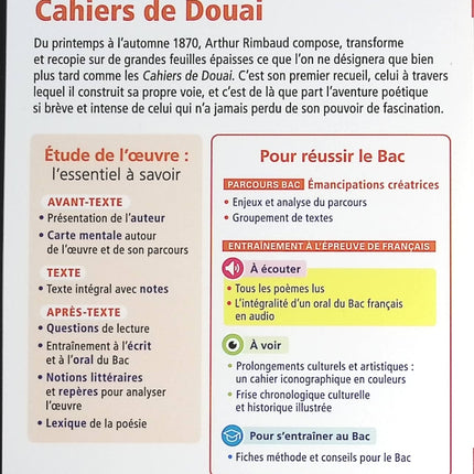 Cahiers de Douai - Bac Français 1re 2025 - Classiques et Patrimoine - Arthur Rimbaud - livre