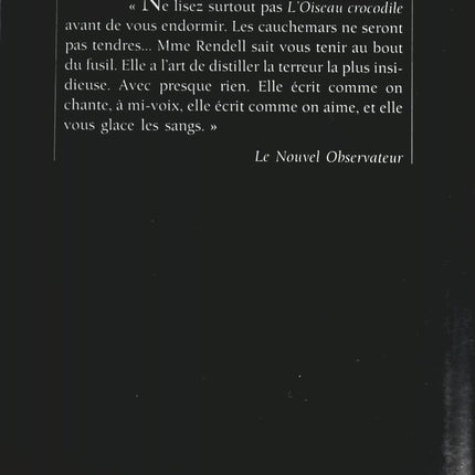 L'oiseau crocodile - Ruth Rendell - livre
