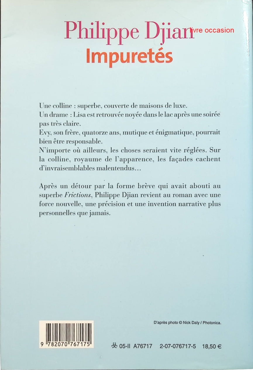 Impuretés - Philippe Djian - livre