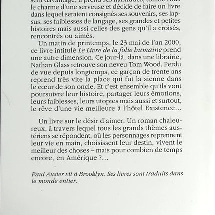 Brooklyn Follies - Roman contemporain, comédie humaine et quête de sens de Paul Auster - livre