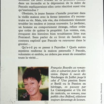 L'inconnue de Peyrolles - Françoise Bourdin - livre