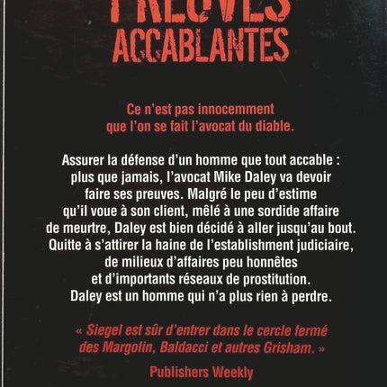 Preuves accablantes - Sheldon Siegel - livre