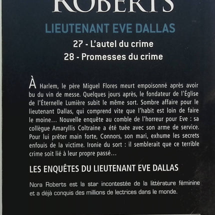 L'autel du crime - Promesse du crime - Nora Roberts - livre