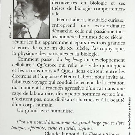 Dieu ne joue pas aux dés - Henri laborit - livre