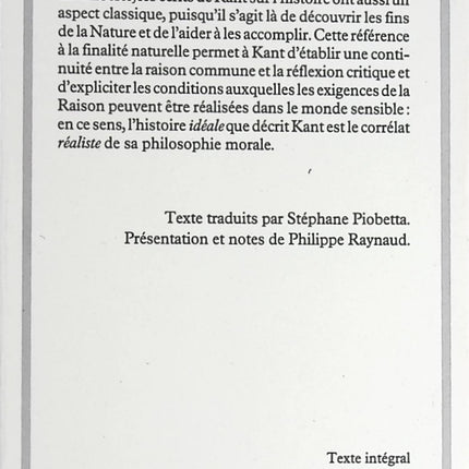 Opuscules sur l’histoire – Emmanuel Kant – philosophie histoire pensée politique Lumières occasion - livre