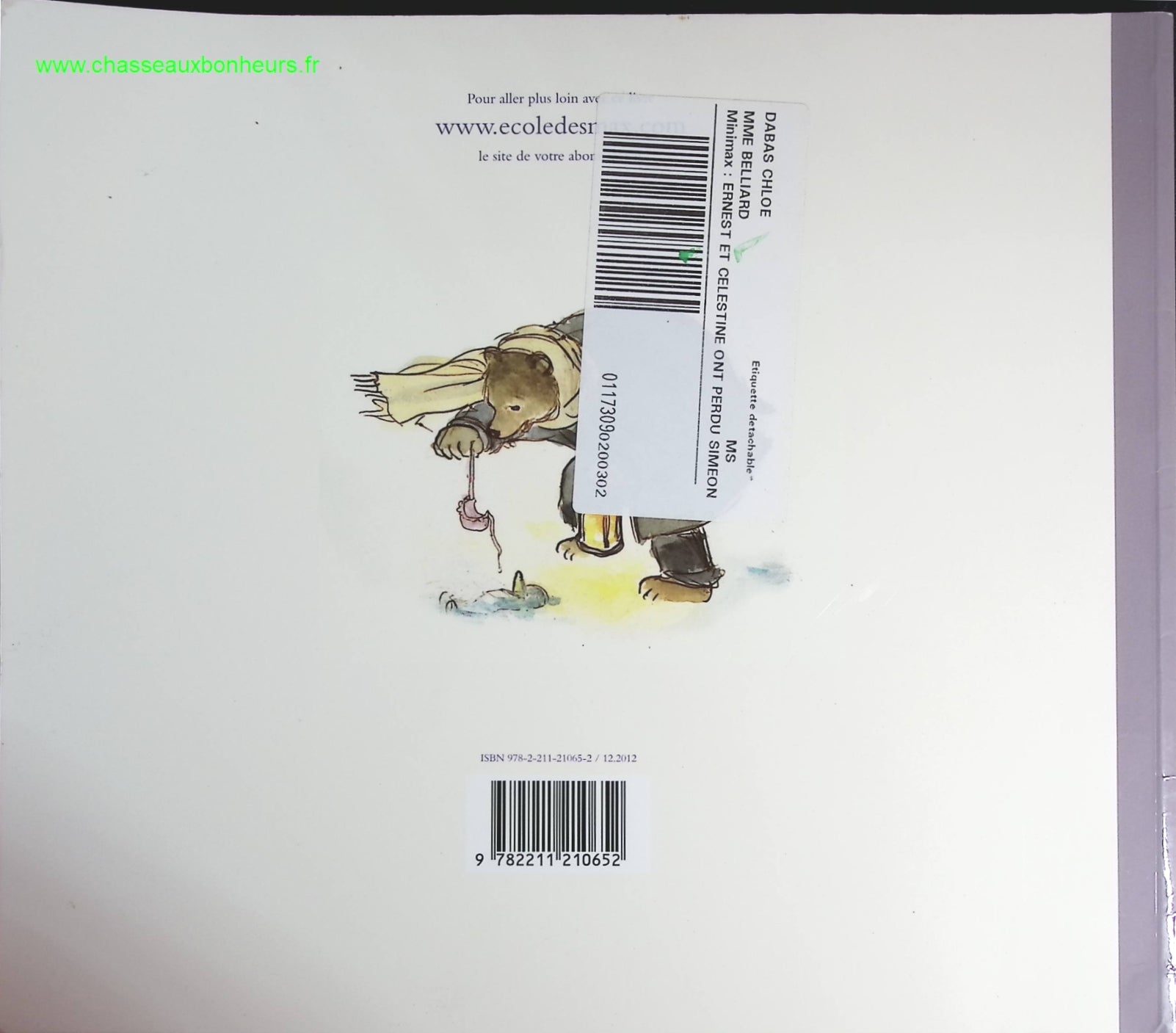 Ernest et Célestine ont perdu Siméon - Gabrielle Vincent - livre