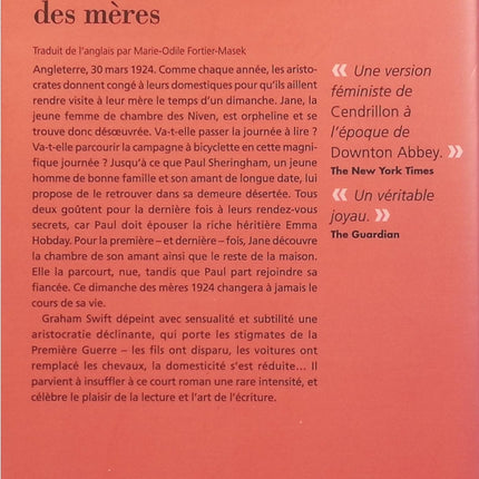 Le dimanche des mères - Graham Swift - livre