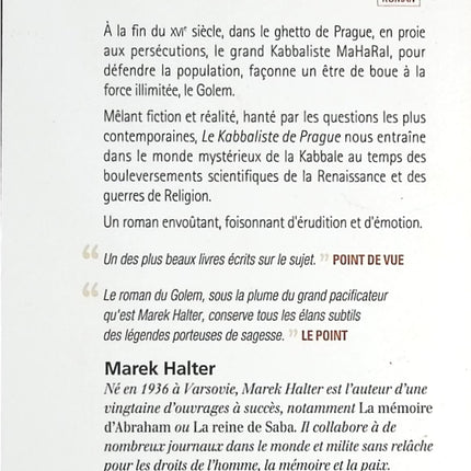 Le Kabbaliste de Prague - Marek Halter - livre