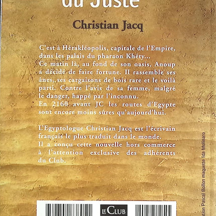 Le bonheur du juste - Christian Jacq - livre