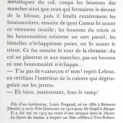 Roman La Guerre des boutons Louis Pergaud littérature classique jeunesse rivalités enfance village occasion - livre