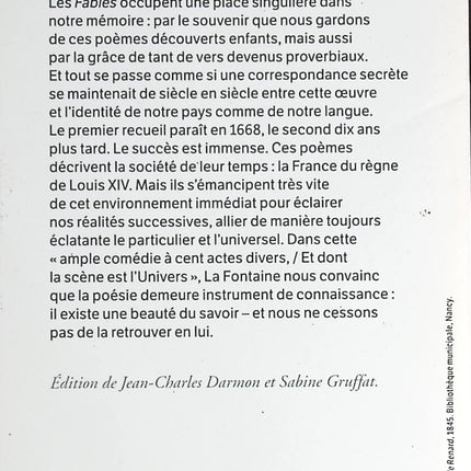 Fables - Jean de La Fontaine - livre