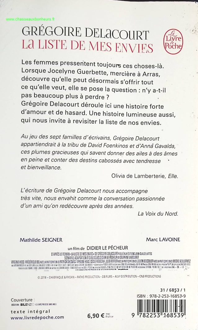 La Liste de mes envies - Grégoire Delacourt - livre