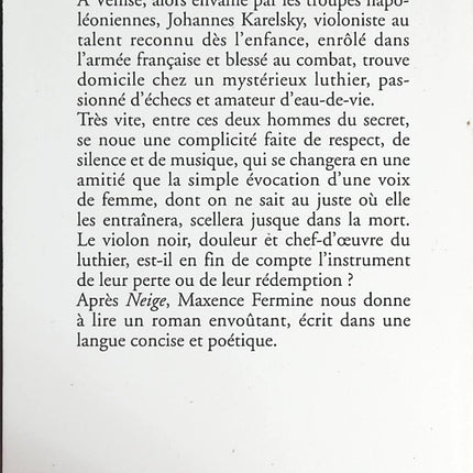 The Black Violin - Maxence Fermine - 2002 - book