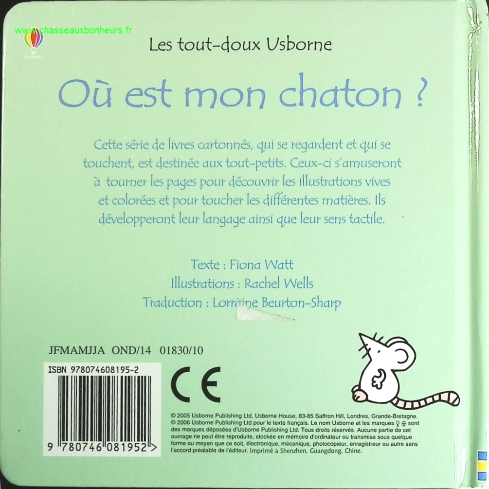 Où est mon chaton ? - Les tout-doux Usborne - livre