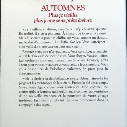 Automnes : Plus je vieillis, plus je me sens prête à vivre - Christine Jordis - Livre