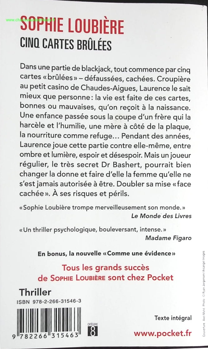 Cinq Cartes brûlées - Sophie Loubière - livre