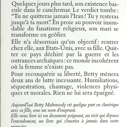 Jamais sans ma fille - Betty Mahmoody - livre