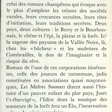 Les Maîtres Sonneurs - George Sand - livre