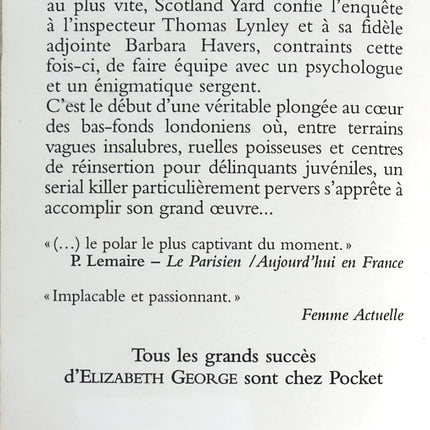 Sans l'ombre d'un témoin - Elizabeth George - livre