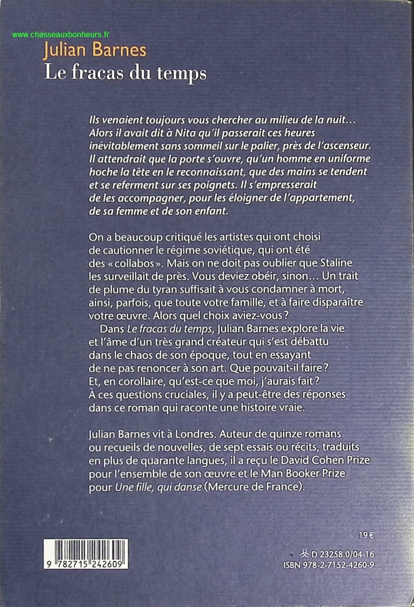Le fracas du temps - Julian Barnes - livre