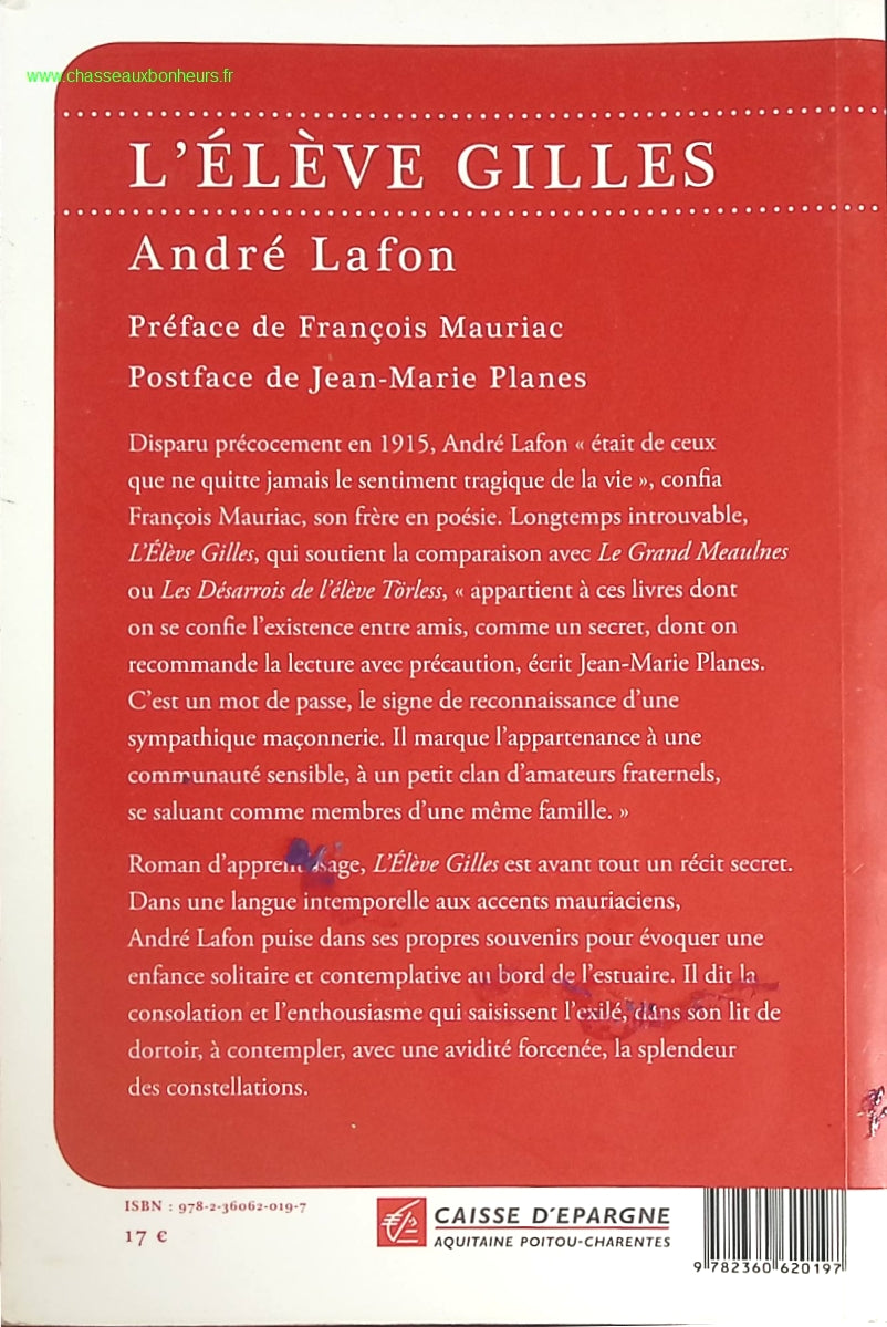 L'élève Gilles - André Lafon - livre