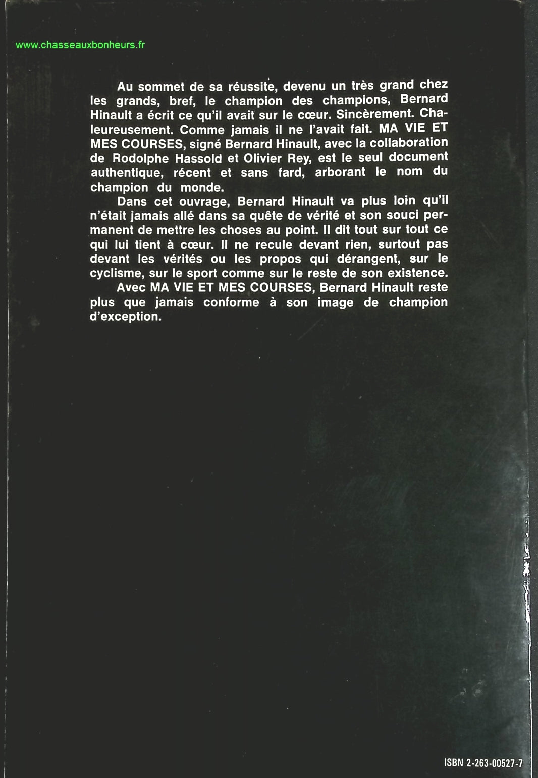 Ma vie et mes courses - Bernard Hinault - livre