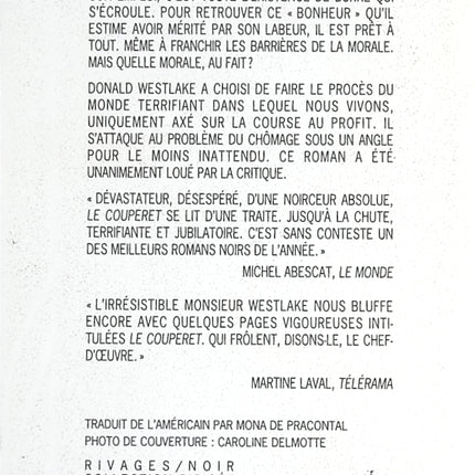 Le Couperet - Donald Westlake - Livre