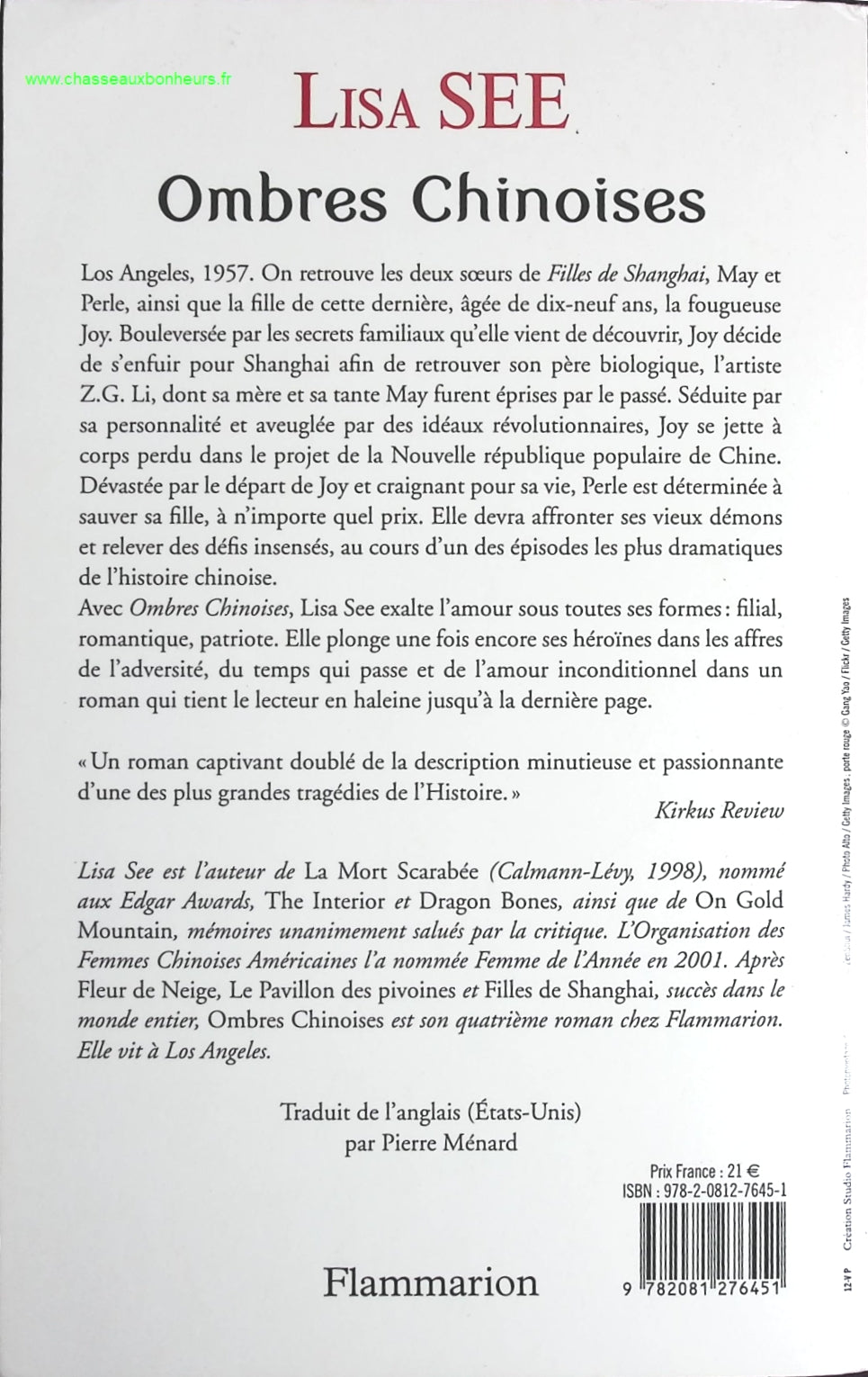 Ombres chinoises - Lisa See - livre