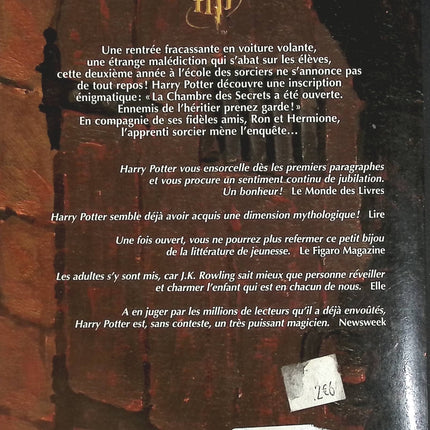 Harry Potter, tome 2 - Harry Potter et la Chambre des secrets - Joanne K. Rowling - livre