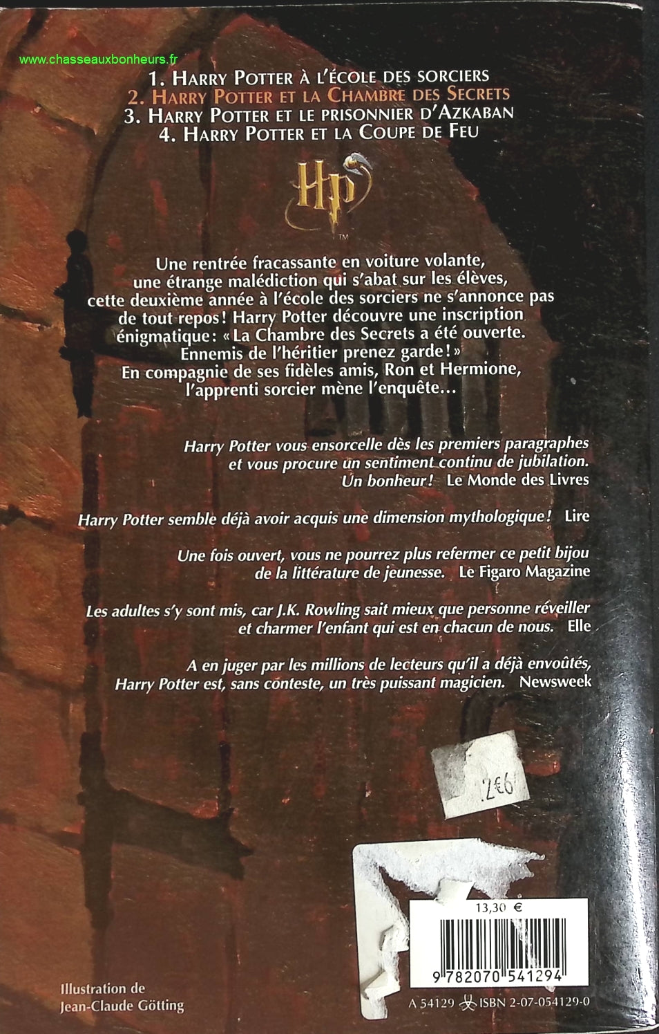 Harry Potter, tome 2 - Harry Potter et la Chambre des secrets - Joanne K. Rowling - livre