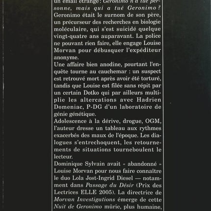 La nuit de Géronimo - Dominique Sylvain - livre
