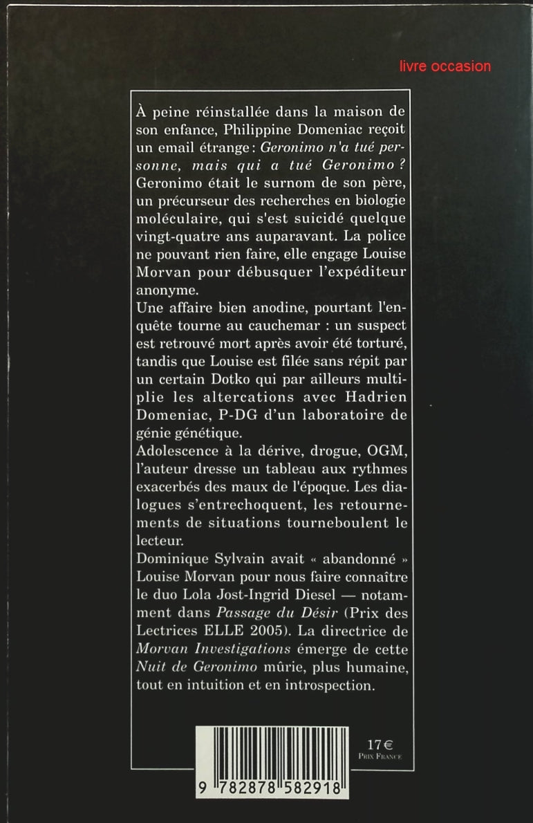 La nuit de Géronimo - Dominique Sylvain - livre