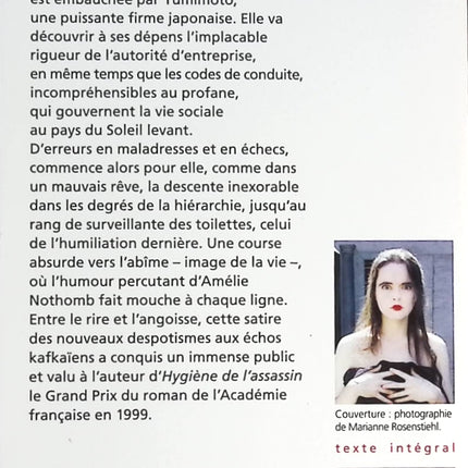 Stupeur et Tremblements - Amélie Nothomb - livre