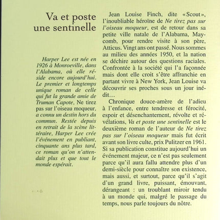 Va et poste une sentinelle - Harper Lee - livre