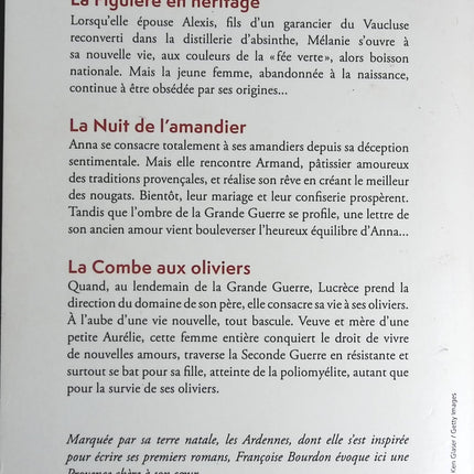 La Figuière en héritage - La Nuit de l'amandier - La Combe aux oliviers - Françoise Bourdon - livre